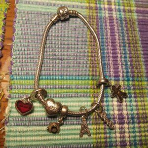 Pandora Bracelet With 6 Charms - image 1